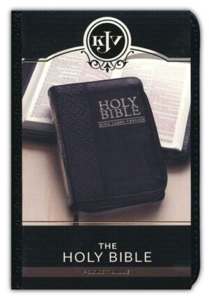 KJV Mini Pocket Bible--soft leather-look, black with zipper