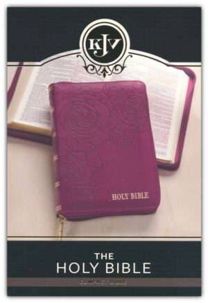 KJV Compact Bible--soft leather-look, merlot with zipper