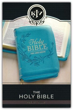 KJV Pocket Bible--soft leather-look, teal with zipper